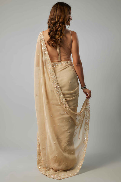DAZZLE SAREE-CHAMPAGNE GOLD