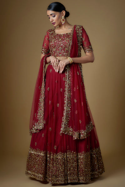 ROOYI LEHENGA - CHILLIE RED