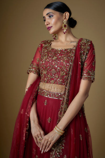 ROOYI LEHENGA - CHILLIE RED