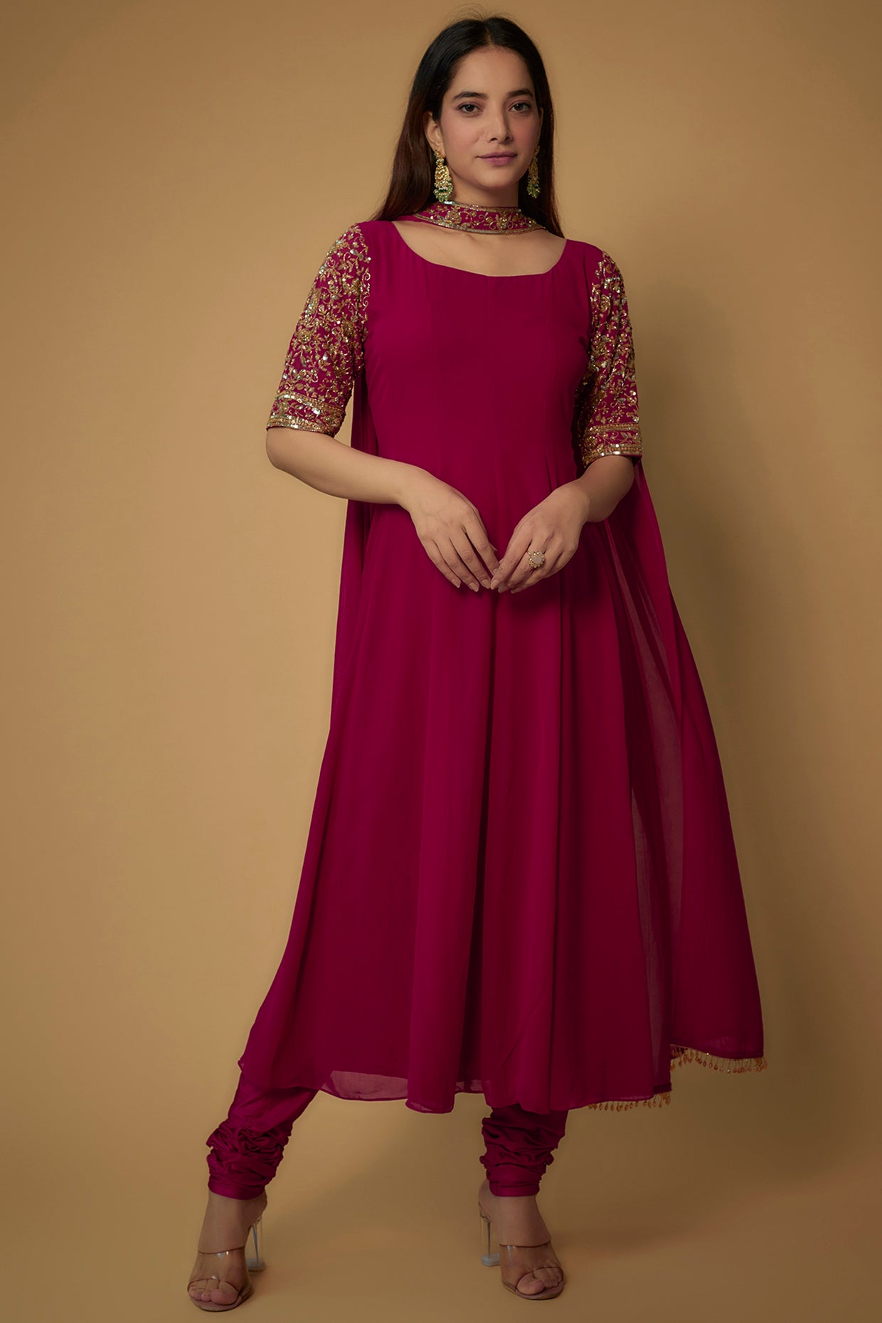 TAAL SUIT - REDDISH RANI