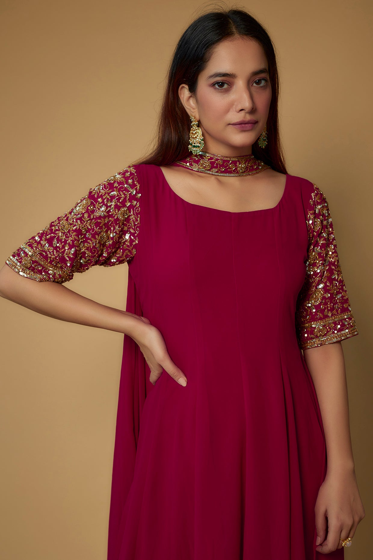 TAAL SUIT - REDDISH RANI