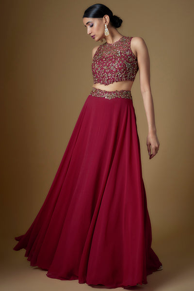 MINI SCARLET LEHENGA