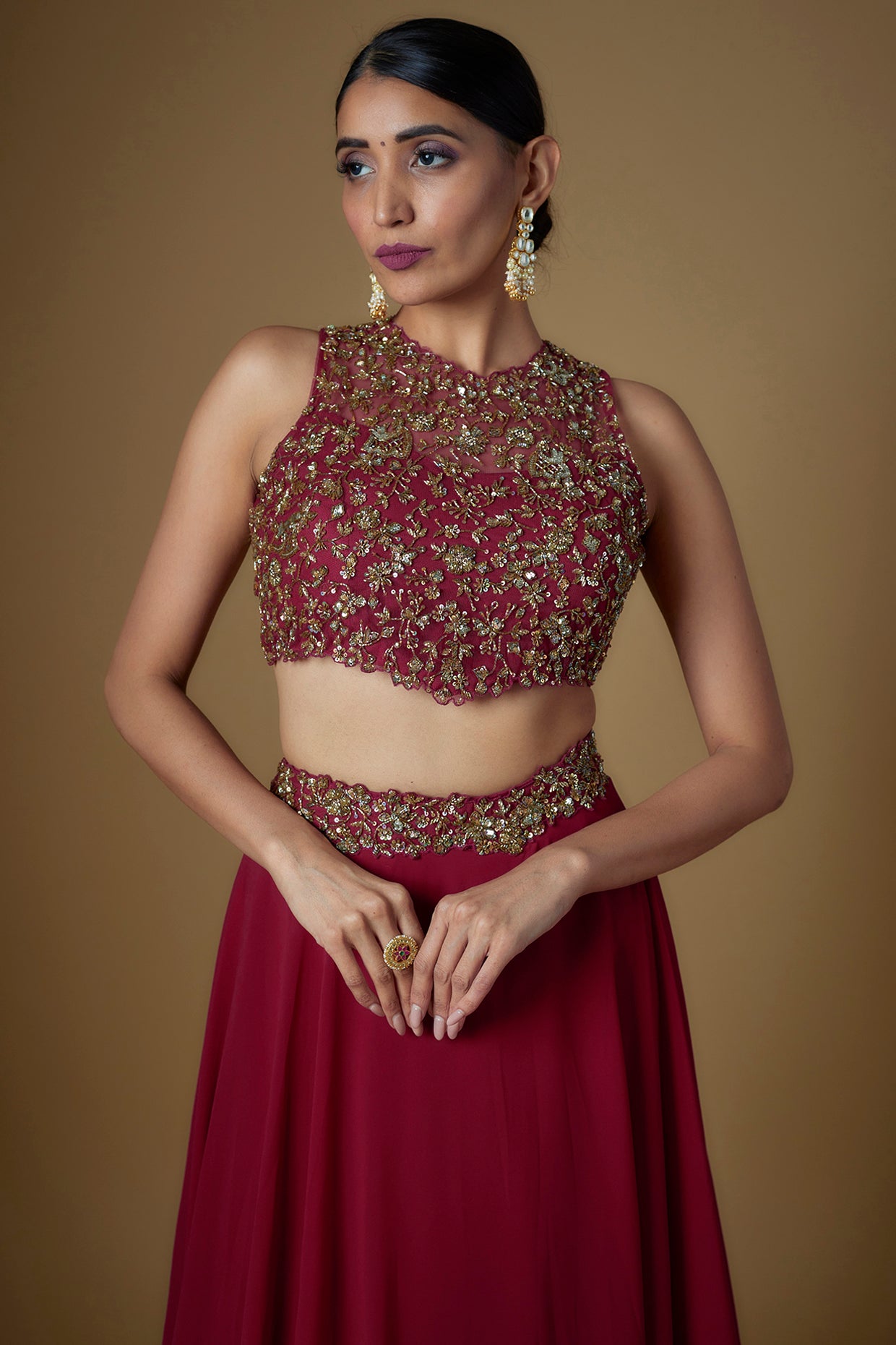 MINI SCARLET LEHENGA