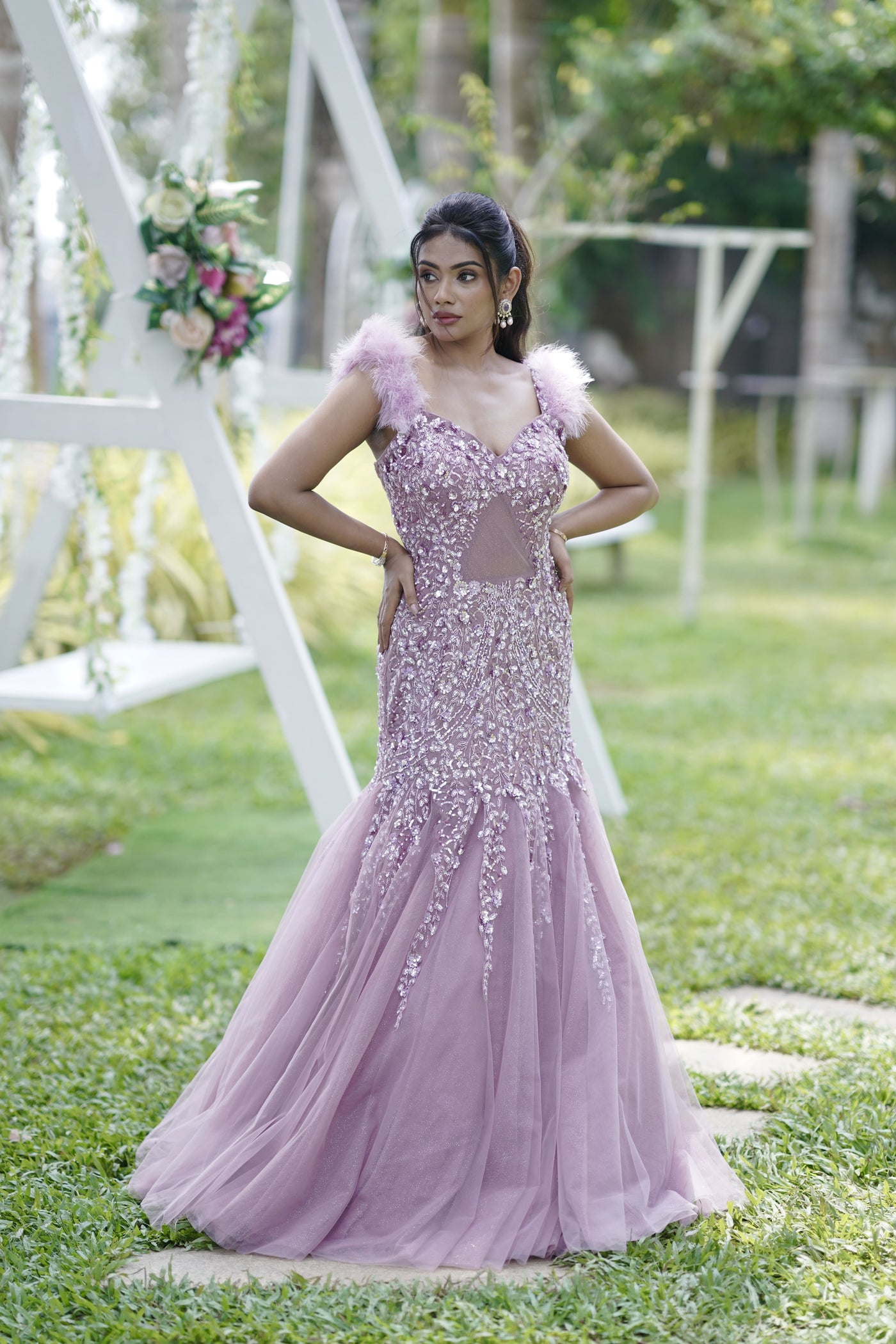 fish cut gown dress Golden Fish Cut Gown L