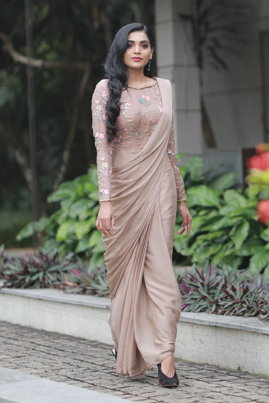 Evelyn - Draped Saree Gown
