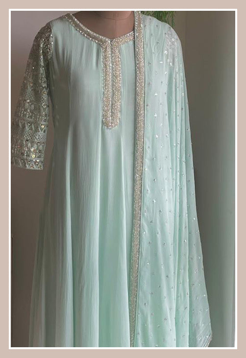 Meira - Mint Green Anarkali suit