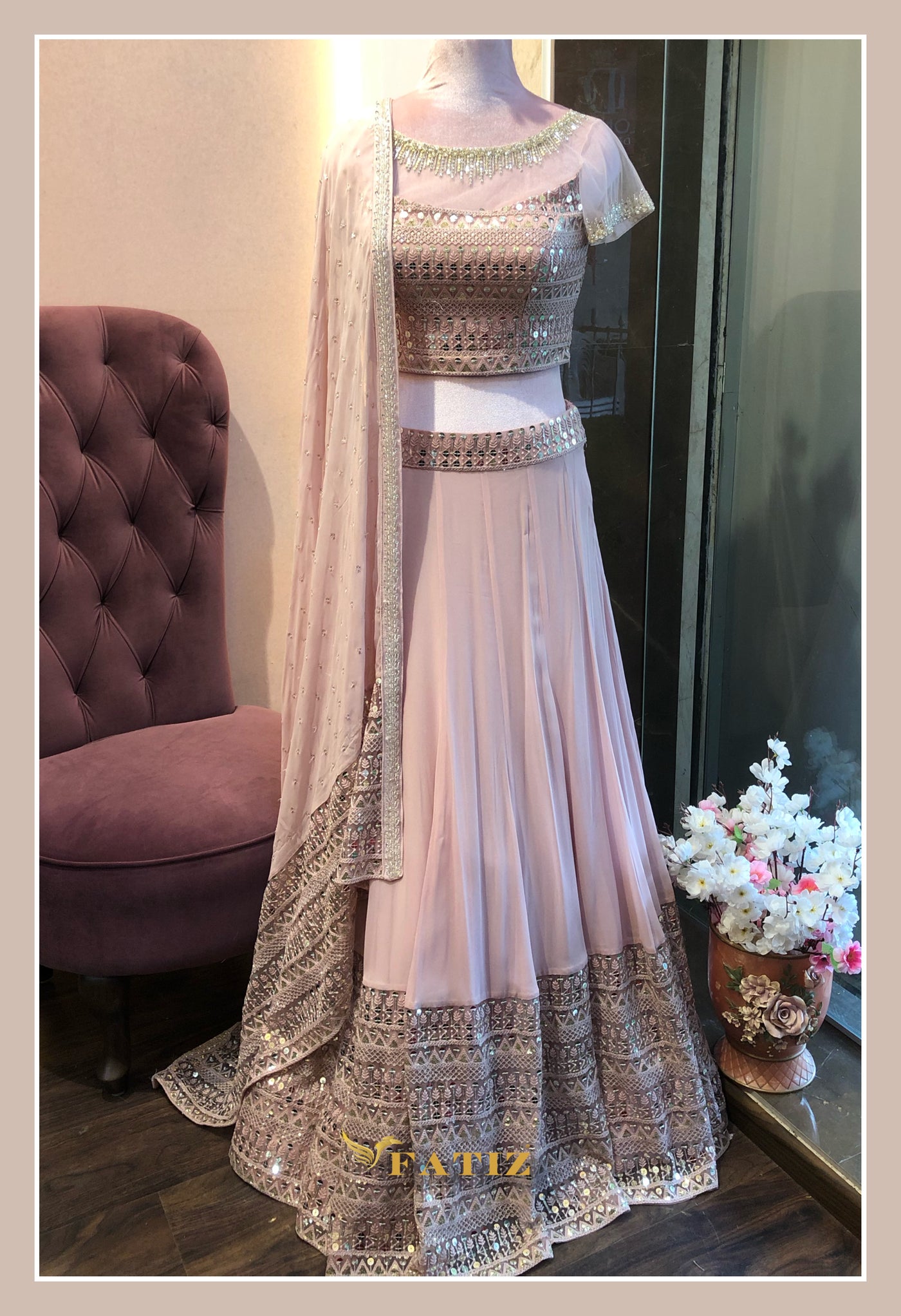 Meira - Pastel Pink Lehenga