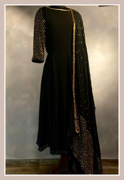 Methi - Black Anarkali Suit