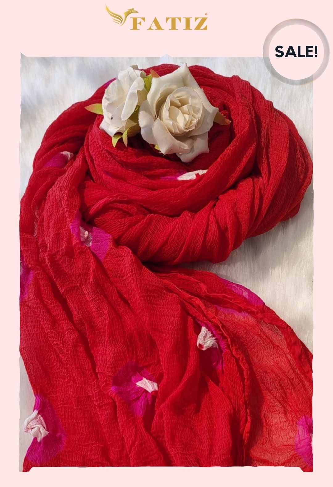 Red Bandhani Dupatta