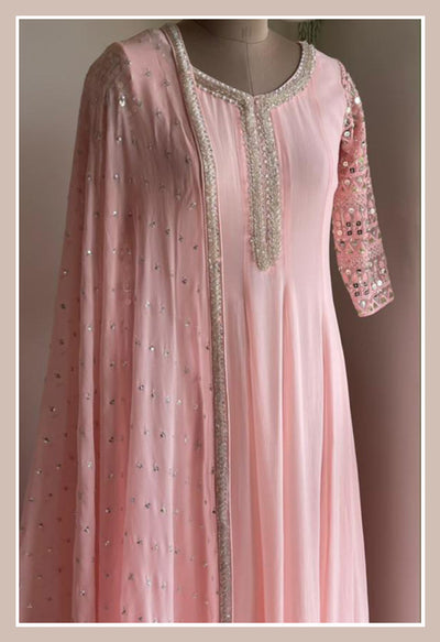 Meira - Pastel Pink Anarkali Suit