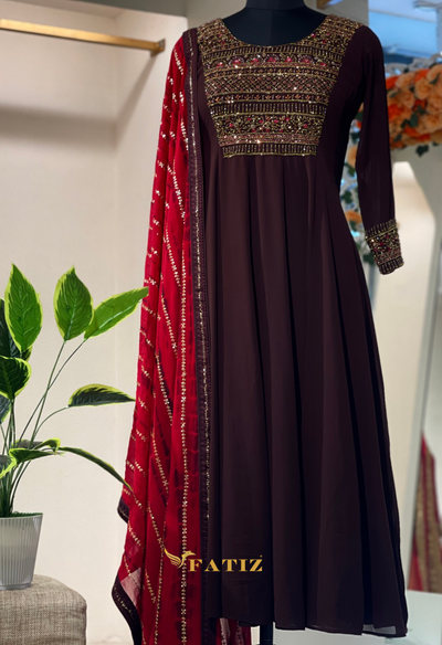 Zoya Anarkali - Brown