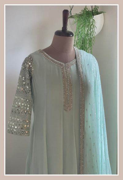 Meira - Mint Green Anarkali suit