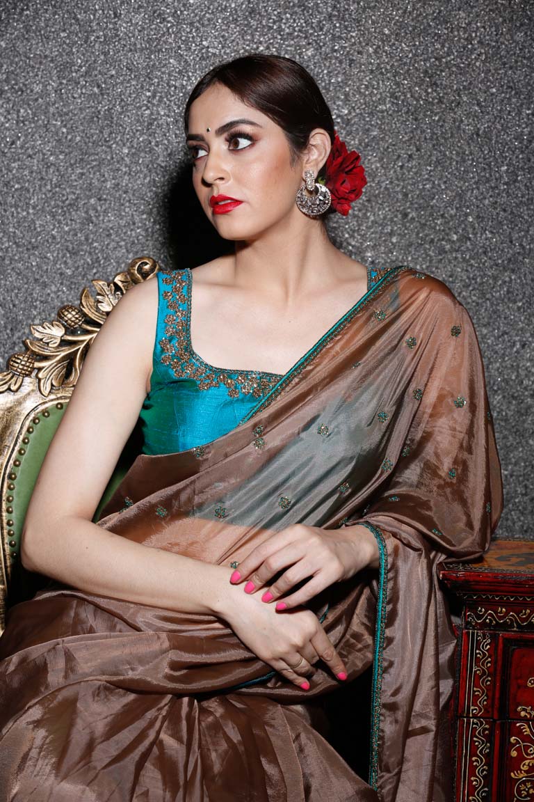 Kansi - Bronze Organza Saree