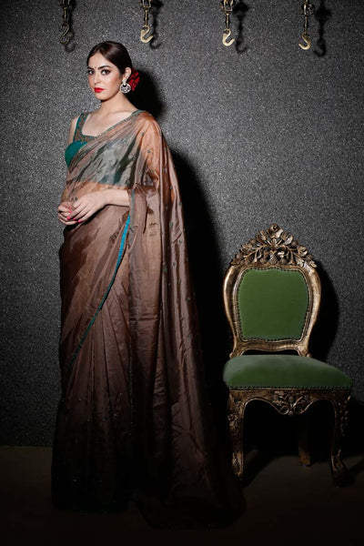 Kansi - Bronze Organza Saree