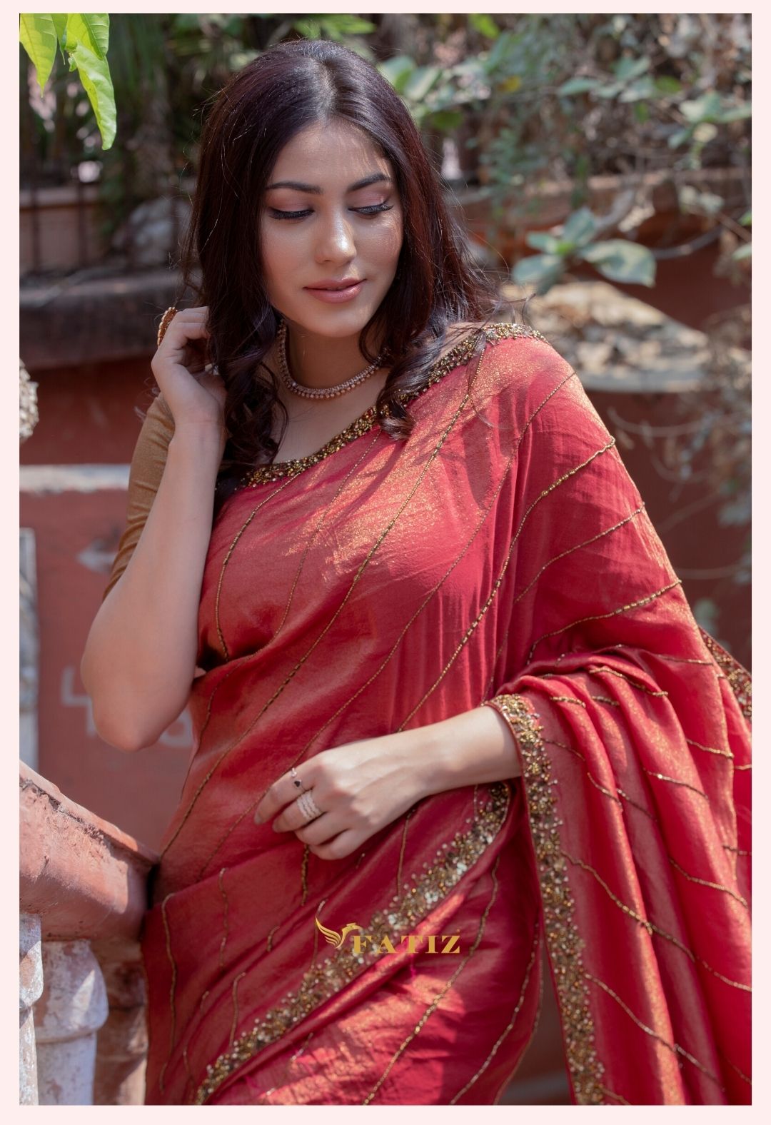 Red Tissue Saree With Blouse Piece - VDCK24092164 | Indian Silk House  Agencies