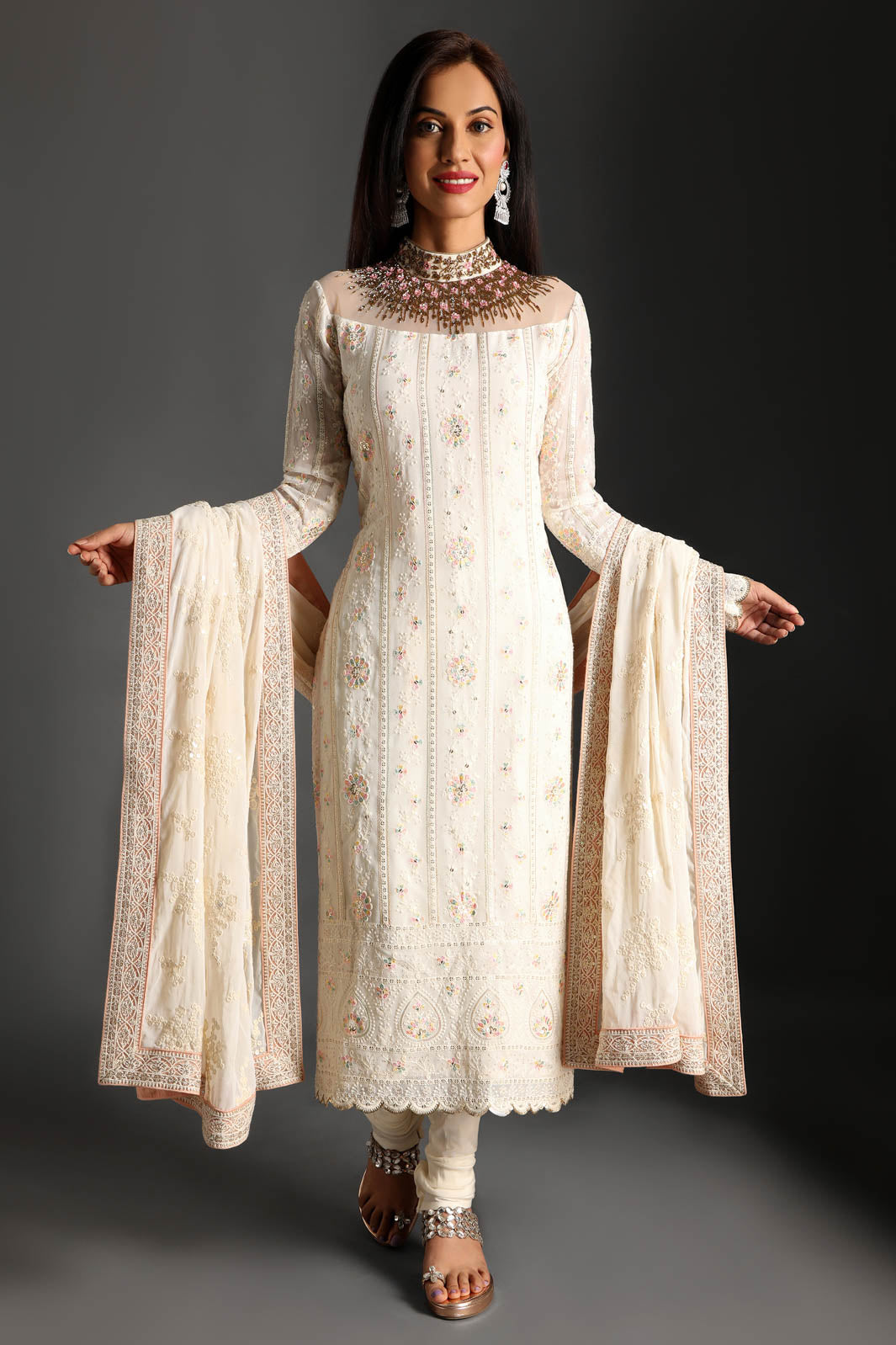Regal Jewel Neck Suit