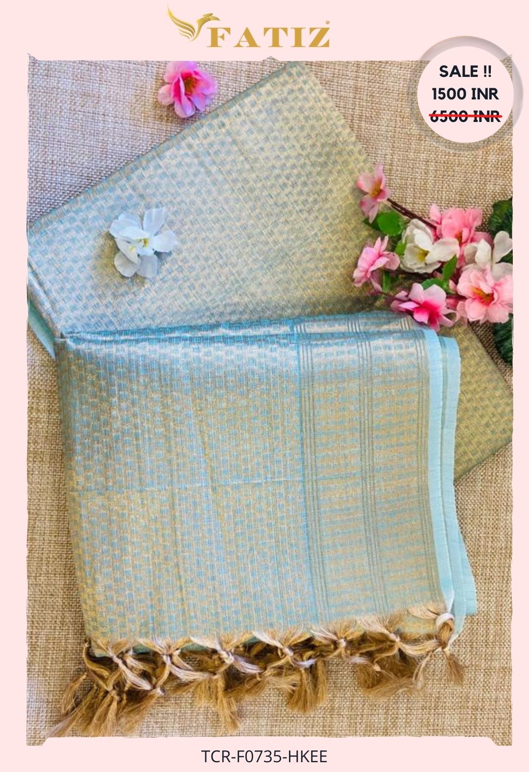 BLUE TISSUE KOTA- UNSTITCHED MATERIAL