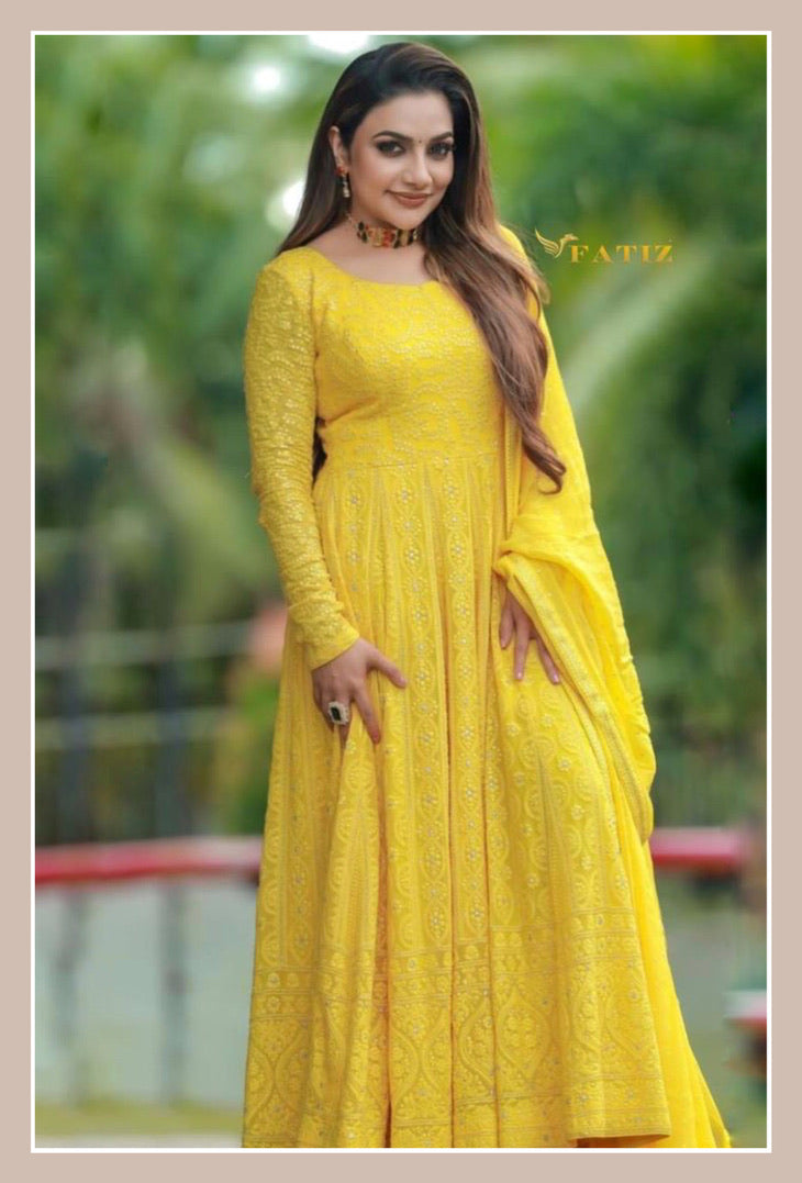 Zahra Anarkali - Yellow