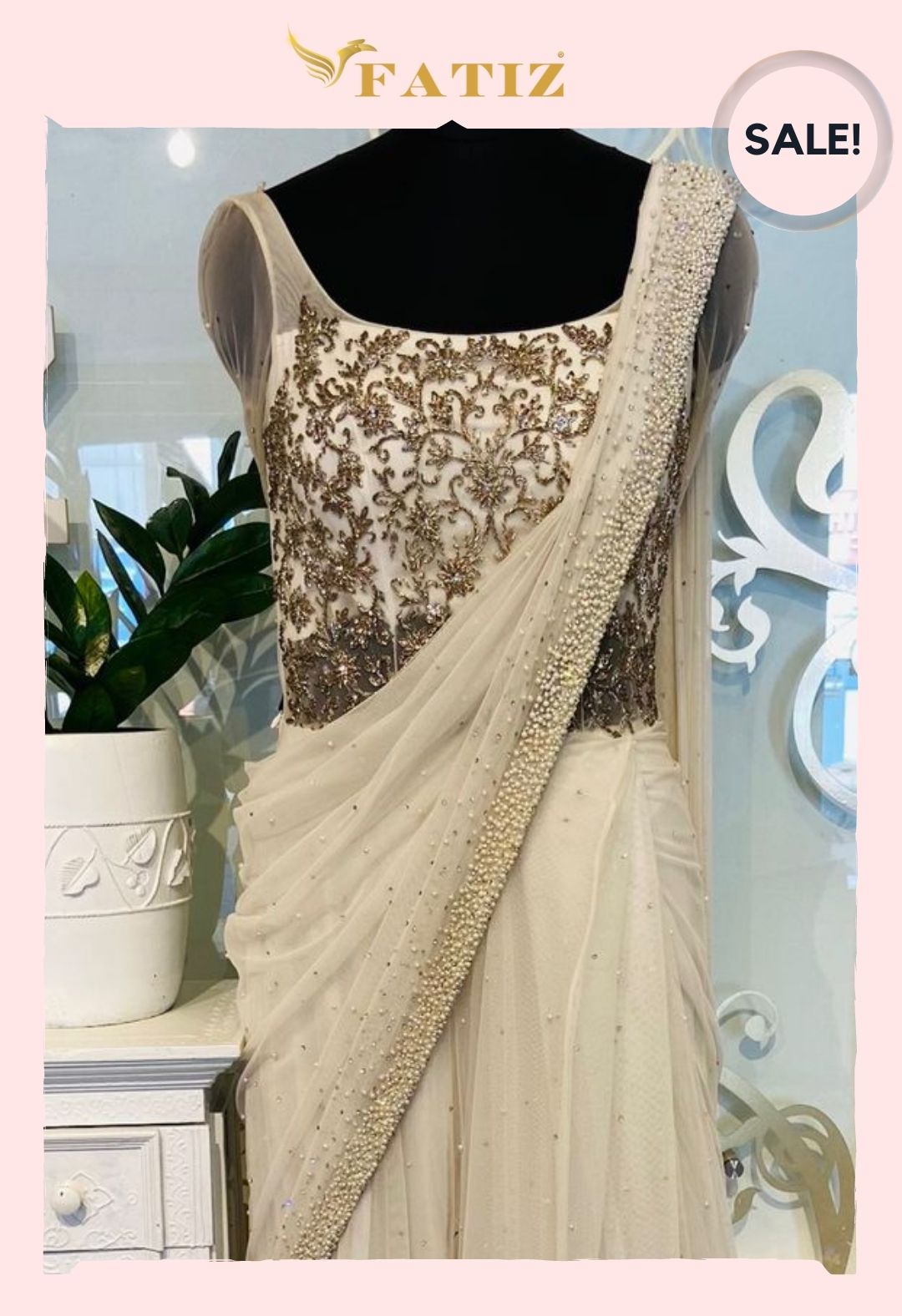 Ivory Saree Gown