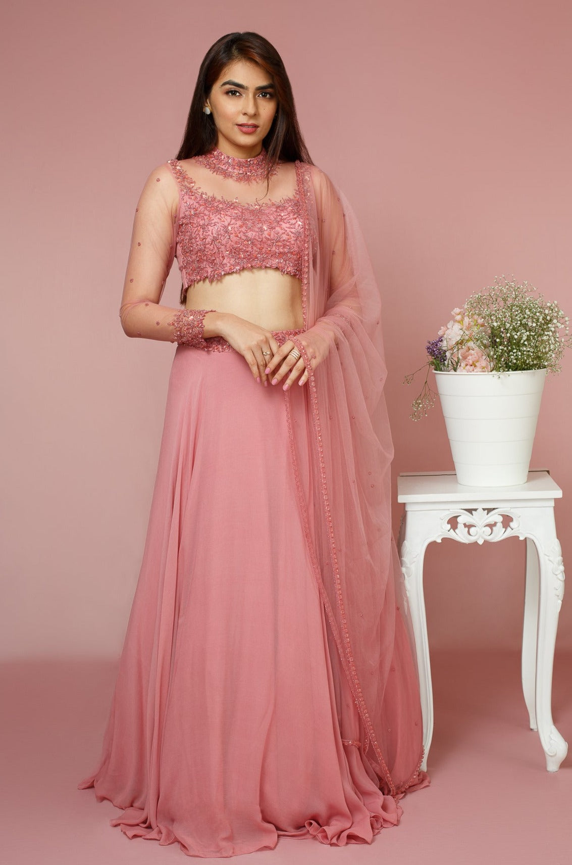 Jessy Lehenga - Onion Pink